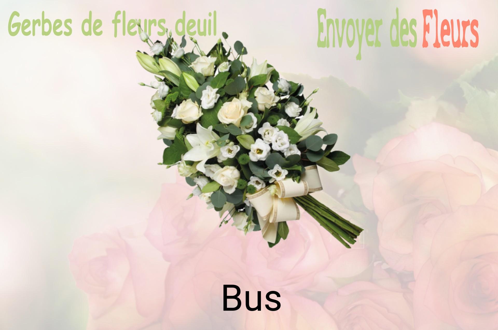 Gerbe de fleurs de deuil livrée à Bus